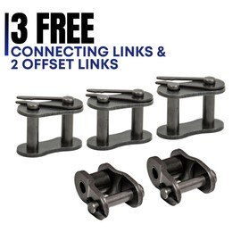 Jeremywell #35 Roller Chain 10FT with 3 Connecting Links and 2 Offset Links