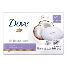 Dove Jabón De Tocador Dove Delicious Care Leche De Coco Y Jazmín