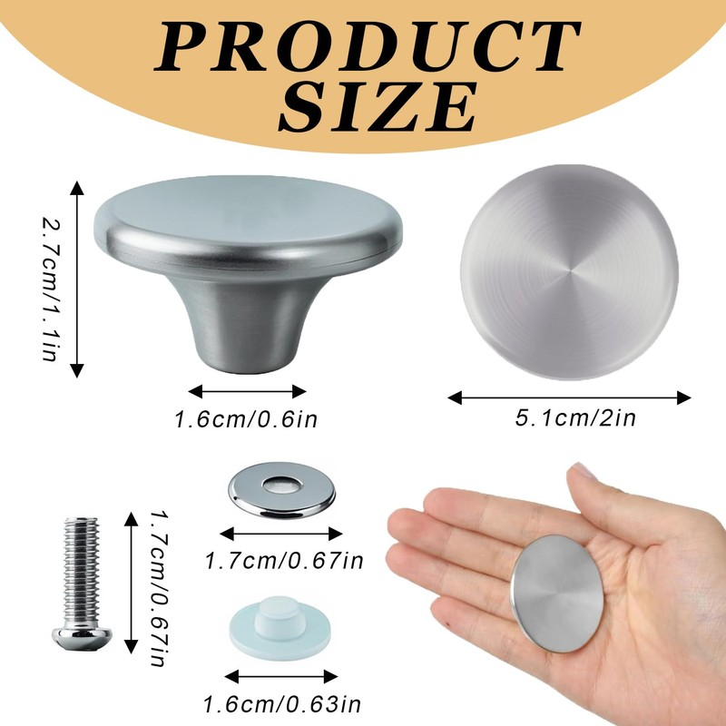 2-Pack Stainless Steel Dutch Oven Replacement Knob Handles, Universal Fit