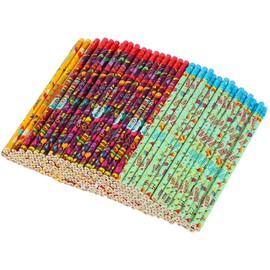 100 pieces Happy Birthday Pencils Colorful Printed Birthday Pencils With Top Erasers Perfect For Teachers Classrooms Reward Birthday Party Kids Gifts Supplie (100)