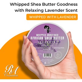RA COSMETICS- Manteca de karité batida con lavanda: manteca de karité africana 100% pura y natural: Ultimate Handcrafted Mois
