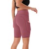 Persit Women's Short Leggings, Opaque Cycling Shorts with Pockets, Dustyrosis