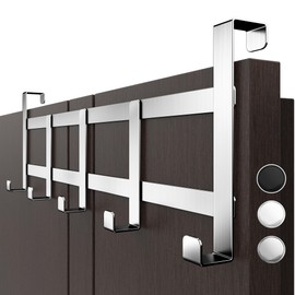 Menz Door Coat Rack for Hanging, Stainless Steel - Space Saving Door Hooks, Durable Coat Hooks Door, Universal Door Hook Rail for DE Doors, Heavy Duty Hooks for Hanging