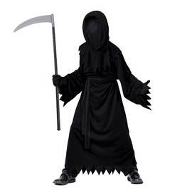 Dressy Daisy Disfraz Infantil de Muerte Grim Reaper para Niñas Pequeñas con Capa, Guantes, Guadaña y Cinturón, Halloween, Día de Muertos y Fiesta Escolar Edad 8-10 Años