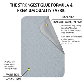 Guokuai 12PCS Premium Quality Fabric Repair Patches Iron-on Patches for Clothing Inside & Outside Strongest Glue Cotton 3" by 4-1/4" (7.5 cm x 10.5 cm)… (Army Green Dark Blue Camel Dark Grey)