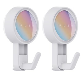 MENGCOOL Saugnapf Haken extra Stark, Saughaken Bad Ohne Bohren, Halten bis zu 5KG, Handtuchhalter Saugnapf Küche Badezimmer Haken für Glas Fenster, Fliesen (Dünner Haken-2 Stück)