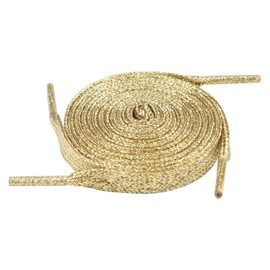 5Chaos Glitter Metallic Sparkle Shoelaces, Sparkly Shiny Shoe Laces for Women Kids Girls Men, Fun Funky Shoestring with Aglets 1Pair (39" (100CM), Metallic Gold)