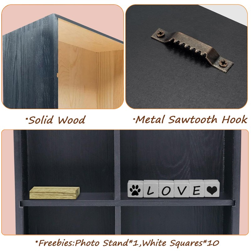 Sofunii Pet Memorial Shadow Box with Shelves for Dogs or