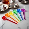 100 Pcs Multicolor Plastic Fruit Picks Toothpicks Heart Cocktail Appetizer