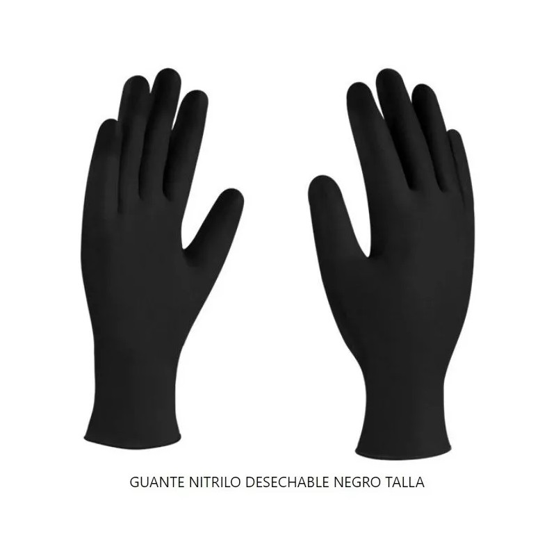 Derma Care Guante Nitrilo Desechable Color Negro Talla M Caja