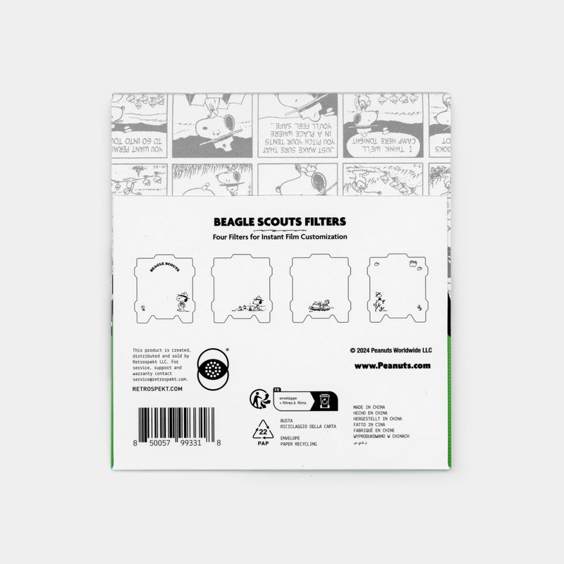 Peanuts Beagle Scouts Photo Filters for Instant Film Cameras (4-Pack)