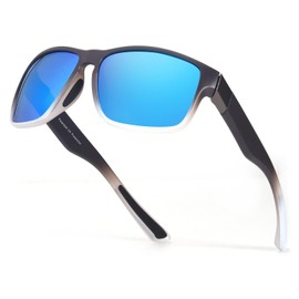 TJUTR Polarised Sunglasses for Men Women, UV Protection Retro Wide Side Shades Wrap Around Sun Glasses for Driving, Hiking & Travel