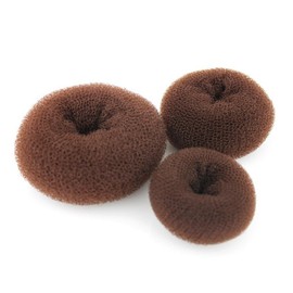 3PCS(Small+Medium+Large) Women Hair Bun Maker Styler Rings Donut Buns Doughnut Shaper Chignon Former Bun Updo Hair Styling Accessories Brown