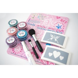 Glitter Tattoo Kit - Girls Fun Mega Party kit - Great Value 36 Stencil Party Pack - Vegan & Cruelty Free Contents - Age 3 & Up