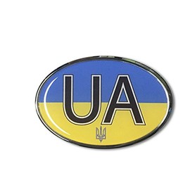 UKRAINE flag Emblem Proud Car OVAL Domed sticker 3D 3.25"x 2.25" Ukraina Україна Kiev Ternopil Donetsk Luhansk Lviv Odessa UA