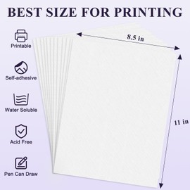 MARCADORUS Stick and Stitch Embroidery Paper Wash Away 8.5”x11& Machine Embroidery, Ideal for Printing & Drawing Patterns.