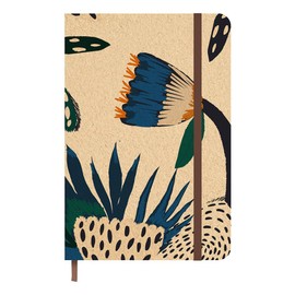 Idena 11173 Pocket Diary 2025 in Format 13 x 21 cm, 1 Week on 1 Page, Diary in Light Brown with Leaves Motif, Elastic Band, Inner Pocket and Bookmark