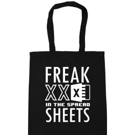 Hippowarehouse Freak in the spreadsheet Tote Shopping Gym Beach Bag 42cm x38cm, 10 litres