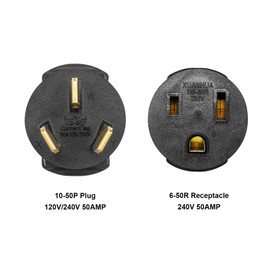 10-50P to 6-50R 240V 50Amp Compact Welder Welding Power Cord Adapter Adaptor Connecter Connector