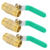 3Pcs Ball Valve Dual Male 1/2in Thread Switch Water Pipe