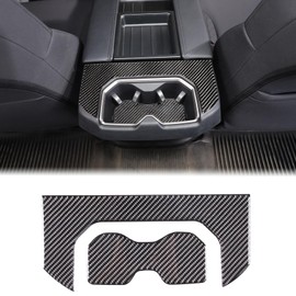 Aunginsy Car Rear Seat Central Armrest Cup Holder Cup Panel Trim Sticker Compatible with Toyota Tundra/Sequoia 2022-2024 Car Back Center Console Cup Holder Decorative Frame Protect Cover Accessories