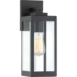 Quoizel WVR8405EK Westover Modern Industrial Outdoor Wall Sconce Lighting, 1-Light, 100 Watt, Earth Black (14"H x 5"W)