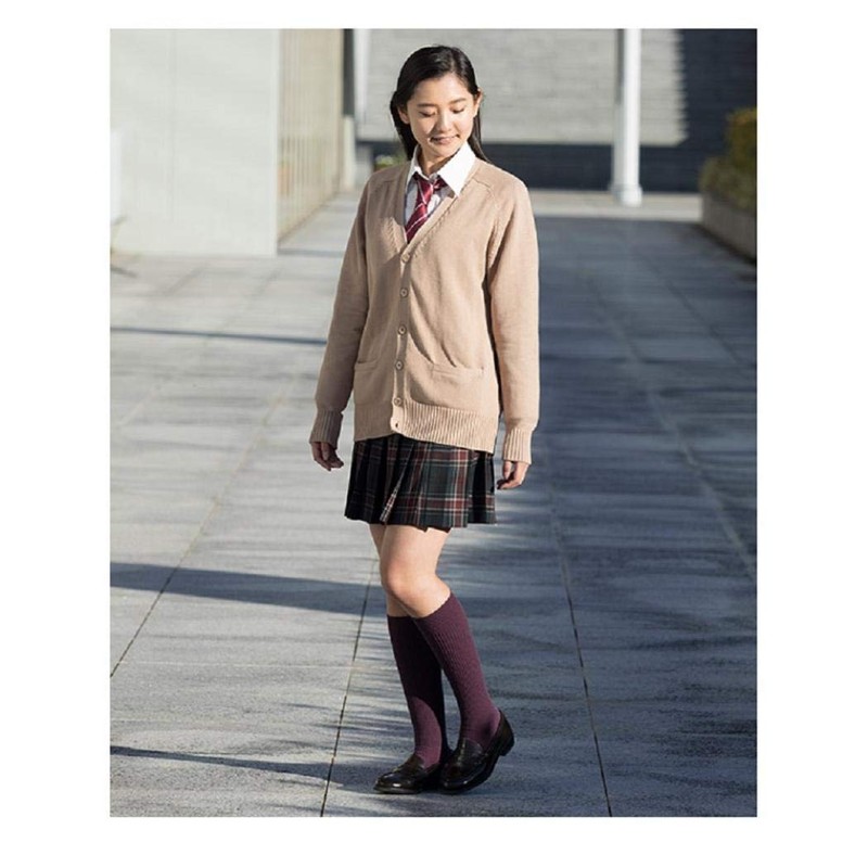 NANNRE School Cardigan, Knit, 100% Cotton, Top, Plain, Long Sleeve,