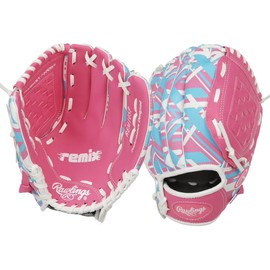 Rawlings Remix Glove Series, T-Ball, Youth Guantes de béisbol, Lanzamiento de Mano Derecha, Rosa, Una Talla