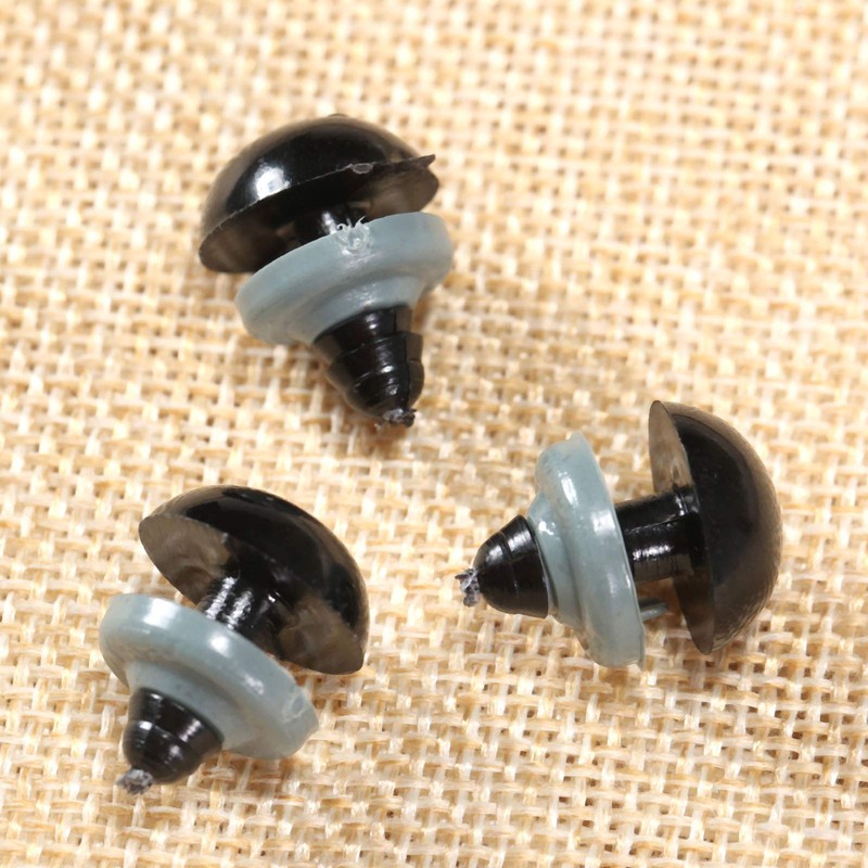 dophee 60Pcs Black Plastic Safety Eyes with Washers, Craft Eyes,