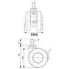 TRUSCO Industrial Casters Screw-In Twin Wheel Caster, Nylon Wheel, With