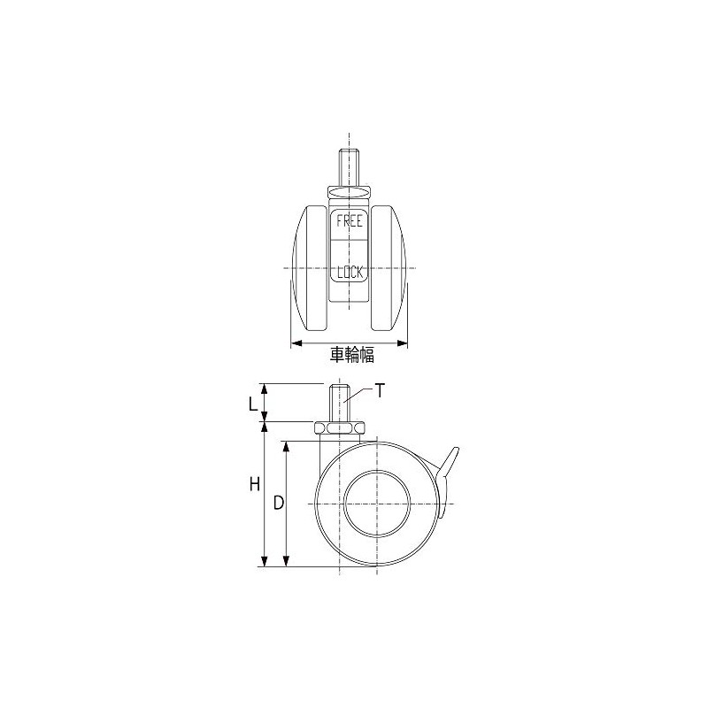 TRUSCO Industrial Casters Screw-In Twin Wheel Caster, Nylon Wheel, With