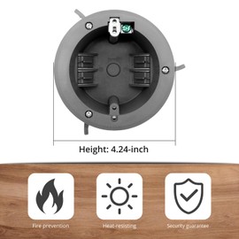 HUIXHAO Old Work Round Electrical Box 4'', Grey 18 Cubic Inches Outlet Box，Single Gang PVC Remodel Electrical Box for Old Work,ETL Listed(12 Pack)
