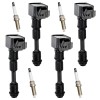 CNPAPC 4 Pack Ignition Coil + Spark Plug For Volvo