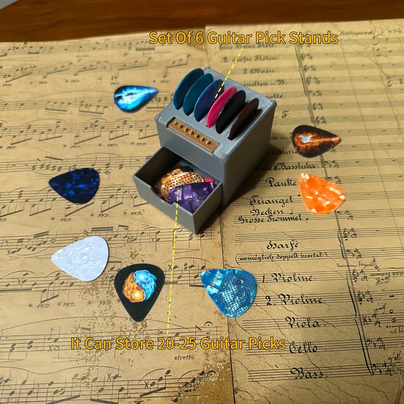 HETOETF Guitar Picks Holder Box, Guitar Picks Holder Box with