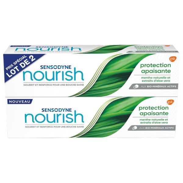 GlaxoSmithKline Sensodyne Dentifrice Nourish Protection Apaisante 75 ml, Lot de 2 x 75 ml