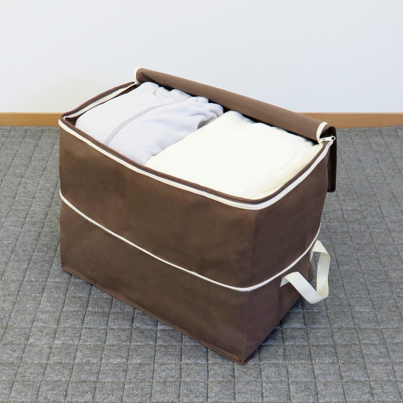 Towa Sangyo 85688 Storage Bag, Clothes, Double Height, Brown, 19.7