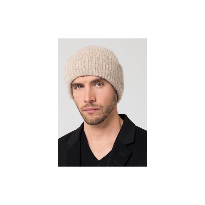 Style & Republic Men's Cashmere Chunky Beanie - 100% Cashmere,