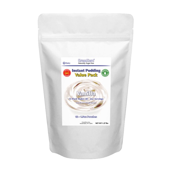 GramZero Vanilla Sugar Free Pudding Mix 12-Pack, Great For Nutrition