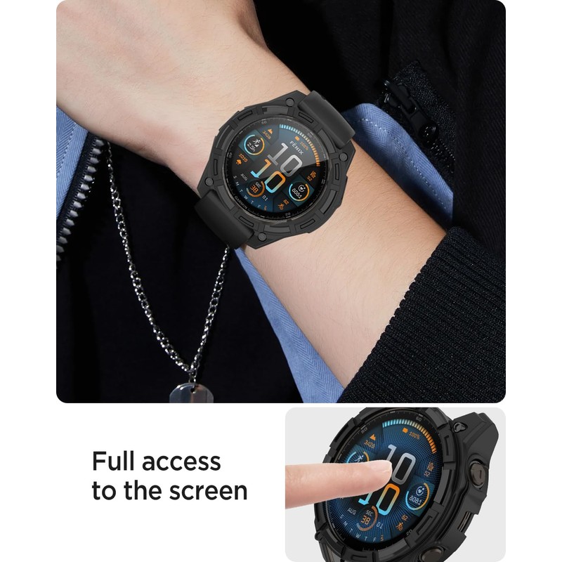 Miimall Armour Case for Garmin Fenix 8, Soft TPU Bumper