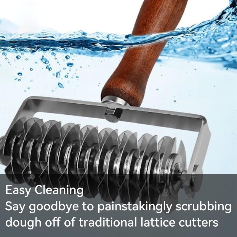 Wjelet Pastry Lattice Roller Cutter, Lattice Pastry Cutter, Stainless Steel