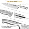 Set of Kitchen Knives Stainless Steel Chef Knives for Home