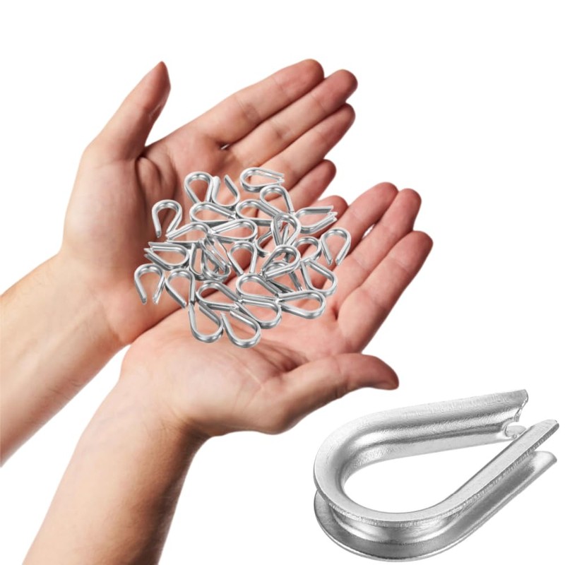 GYWHOOFT Wire Rope Thimble, M3, Stainless Steel Thimble Hardware Set,