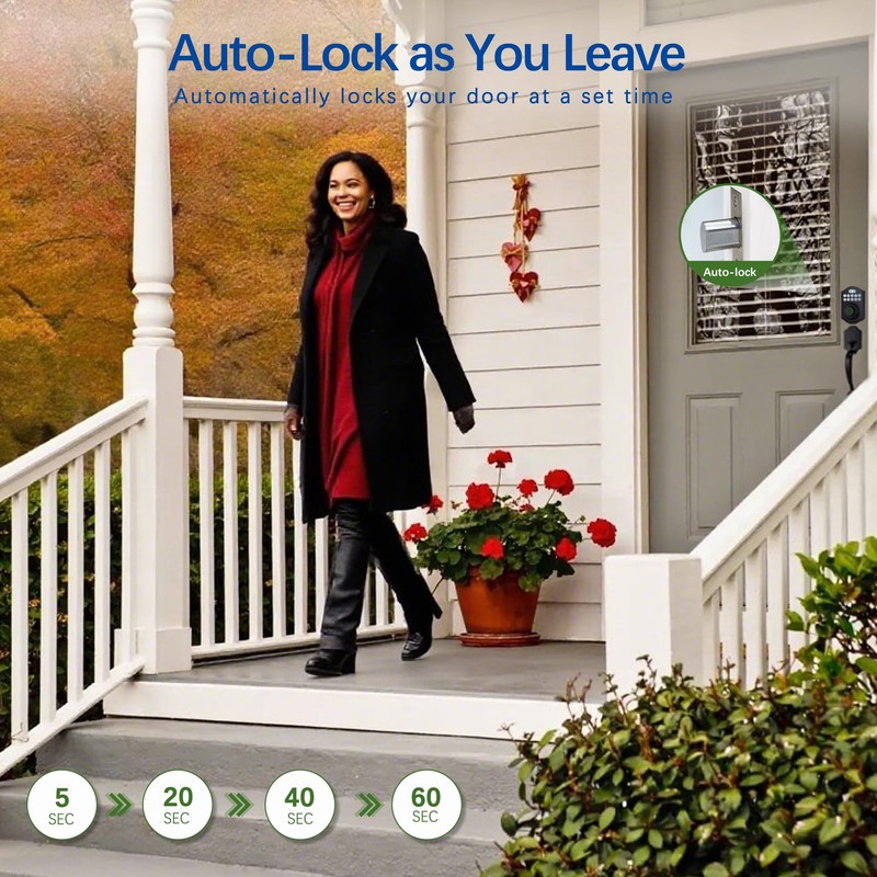 CHEN LCLILICHEN Smart Fingerprint Door Lock, Keyless Entry Deadbolt with