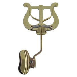 GEWA Trombone March Note Holder - Brass - Large Lyre - 2 Handles - With Clamp for Cup Attachment