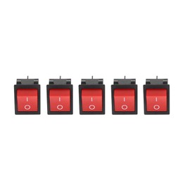 ON OFF Rocker Switch Boat Switch 4 Pole Panel Mount Switch 30A Square Rocker Switch Red (5pcs)