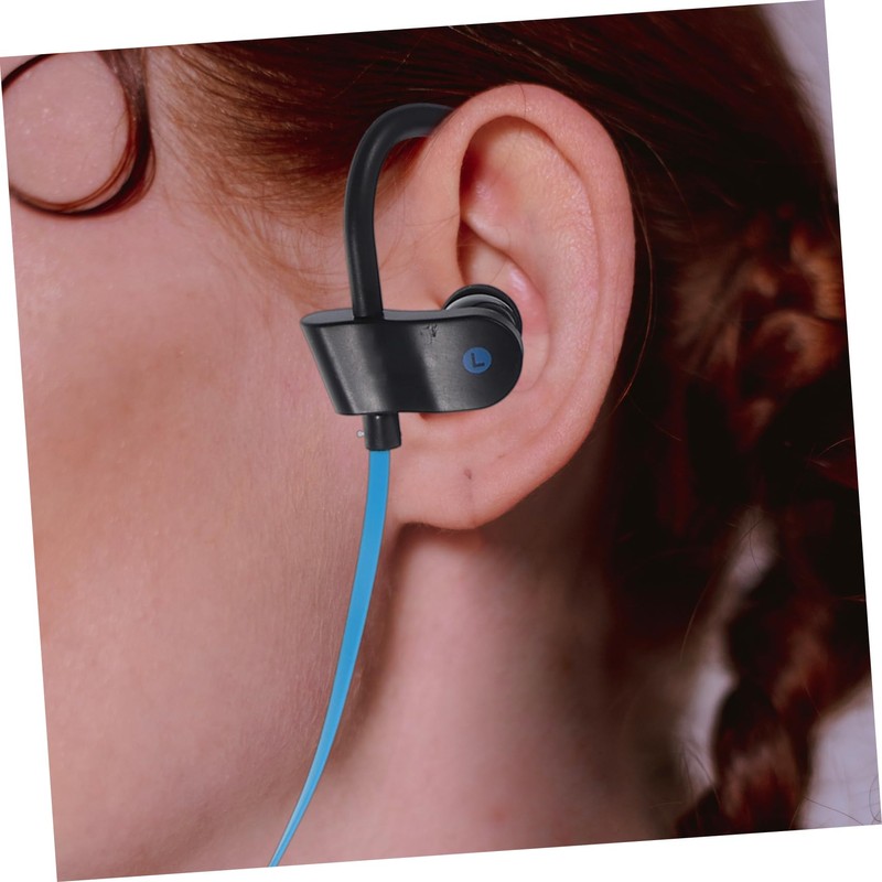 Operitacx Ear Hook Wired Stereo Headphones with Microphone Comfortable Fit