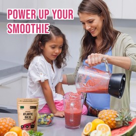 Organic Atlantic Dulse Flakes - Young Seaweed Grown in North Atlantic, Vacuum Dried Premium Quality. Soft Texture & Mild Taste. Add 1 tsp to your dish for daily vitamins/minerals. 140 Servings (3oz)