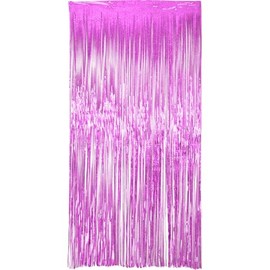 Folat 27586 Party Curtain - Sparkling Pink - 1 x 2 m - Foil Streamers for Wedding, Party, Decoration, Photo Booth and Festivals Stage Decoration