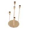 Gold Taper Candle Holders Different Heights 5 Arms Candlestick Holders