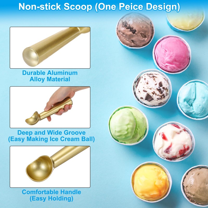 PATIKIL 7 Inches Ice Cream Scoop, Aluminum Alloy Nonstick Anti-Freeze